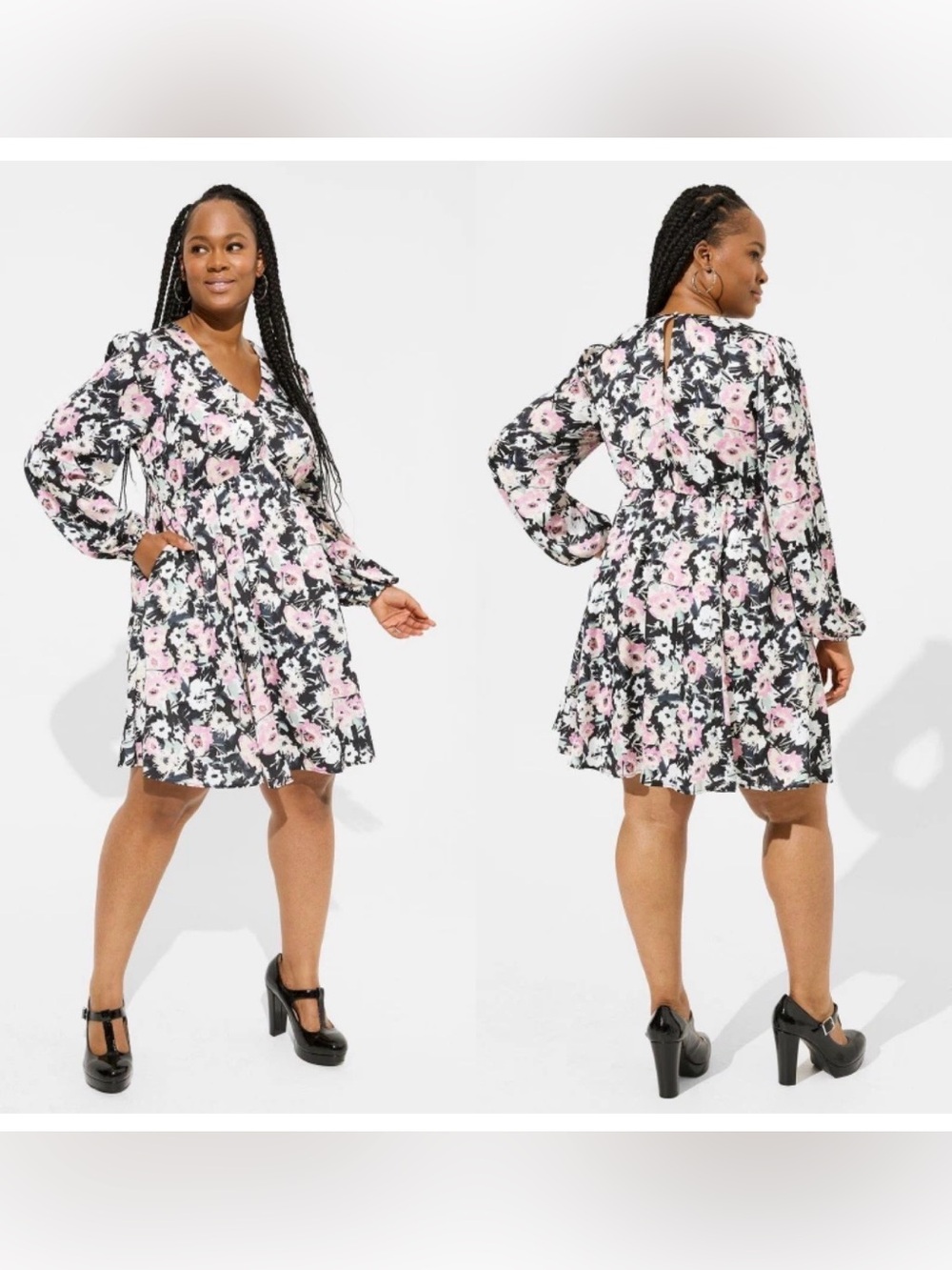 Torrid 2 Mini Bubble Charmeuse Floral Babydoll Dress XXL Women’s Cocktail Pink